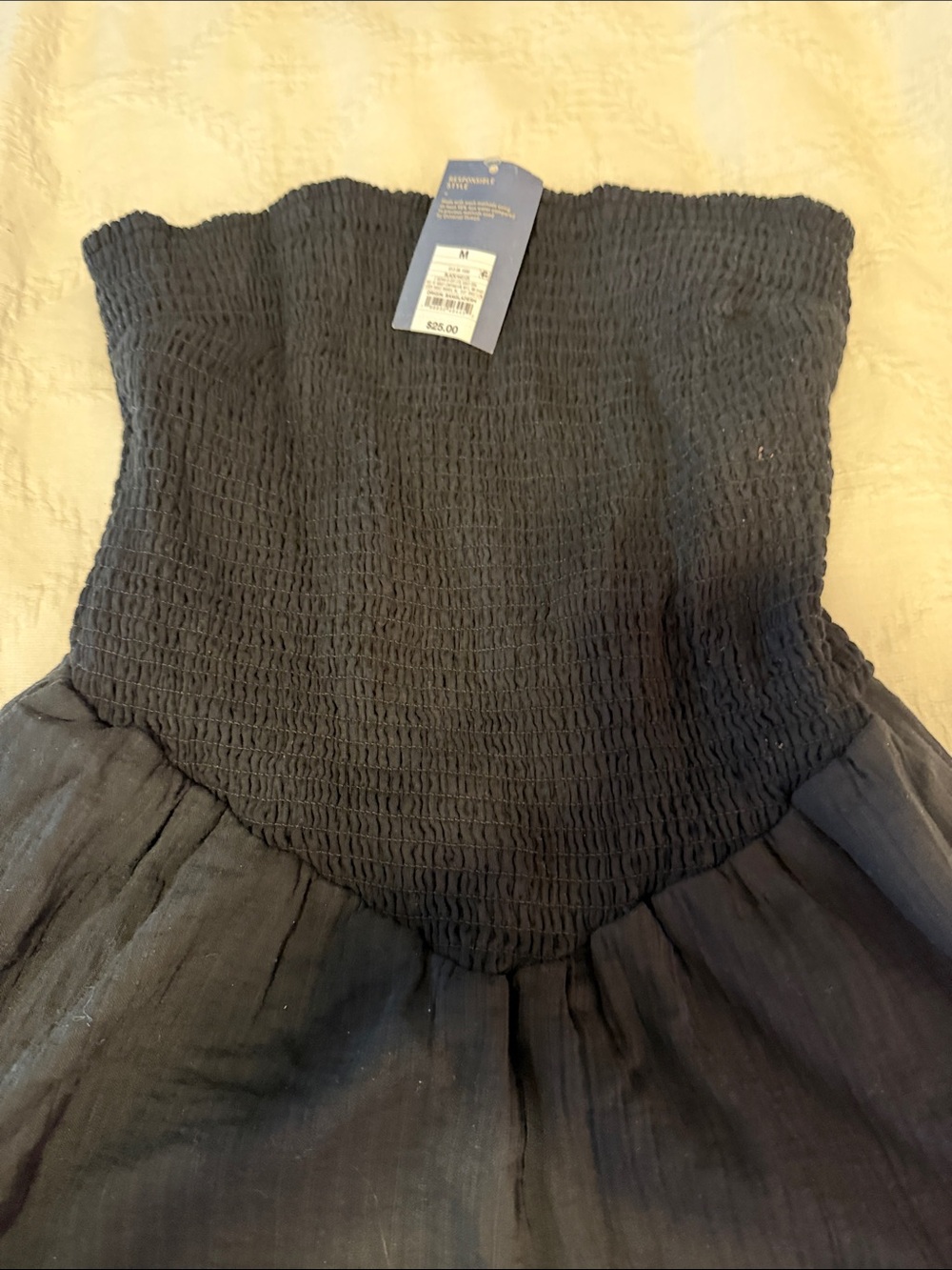 Universal Thread Strapless Black mini dress.